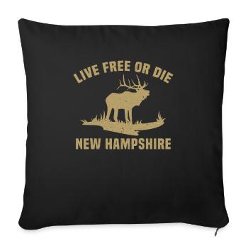 Nature Graphic "Live Free Or The New Hampshire" - Sofa pillowcase 17,3'' x 17,3'' (45 x 45 cm) - black - Front
