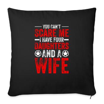 Tu ne peux pas me faire peur, j’en ai quatre - Housse de coussin décorative 45 x 45 cm - noir - Devant