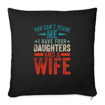 Tu ne peux pas me faire peur, j’en ai quatre - Housse de coussin décorative 45 x 45 cm - noir - Devant