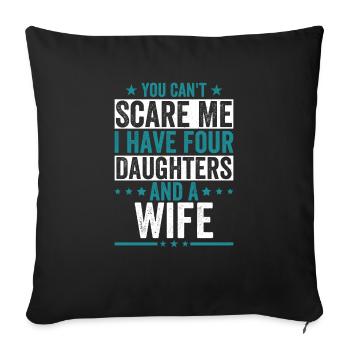 Tu ne peux pas me faire peur, j’en ai quatre - Housse de coussin décorative 45 x 45 cm - noir - Devant