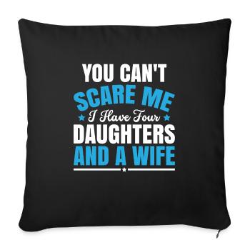 Tu ne peux pas me faire peur, j’en ai quatre - Housse de coussin décorative 45 x 45 cm - noir - Devant