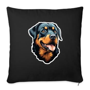 Rottweilerkopf - Sofa pillowcase 17,3'' x 17,3'' (45 x 45 cm) - black - Front