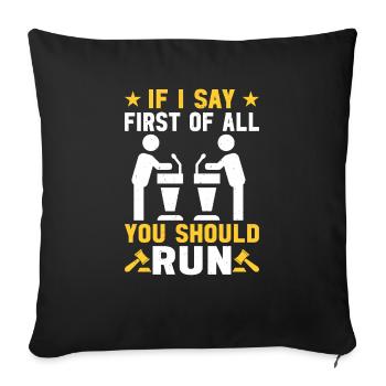s’adonner à l’art du débat politique et - Housse de coussin décorative 45 x 45 cm - noir - Devant
