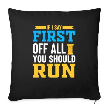 Drôle de débat politique pour - Housse de coussin décorative 45 x 45 cm - noir - Devant