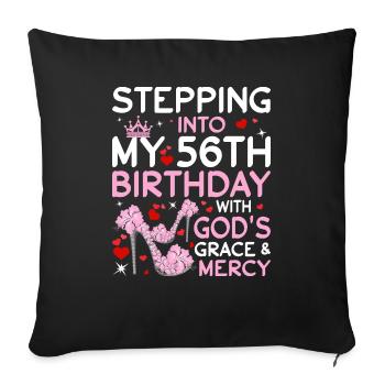 High Heels Kick In My 56th Birthday - Sofa pillowcase 17,3'' x 17,3'' (45 x 45 cm) - black - Front