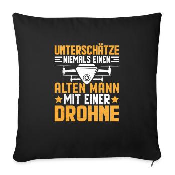 Drone Drones Drone Pilot Drone Pilot FPV UAV - Sofa pillowcase 17,3'' x 17,3'' (45 x 45 cm) - black - Front