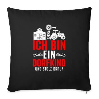Un gamin du village est fier de ça - Housse de coussin décorative 45 x 45 cm - noir - Devant