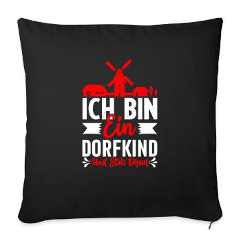 Un enfant du village fier de ça - Housse de coussin décorative 45 x 45 cm - noir - Devant