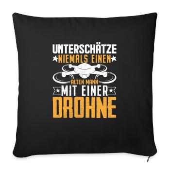 Drone Pilot Drone Quadcopter Gift - Sofa pillowcase 17,3'' x 17,3'' (45 x 45 cm) - black - Front