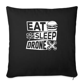 Eat Sleep Drone - Sofa pillowcase 17,3'' x 17,3'' (45 x 45 cm) - black - Front