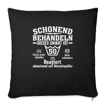 Gentle treatment 50 years - Sofa pillowcase 17,3'' x 17,3'' (45 x 45 cm) - black - Front