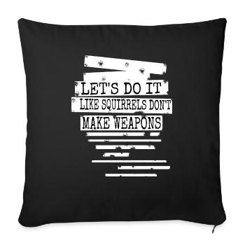 années 1960 anti-fierté de guerre citation amusante - Housse de coussin décorative 45 x 45 cm - noir - Devant