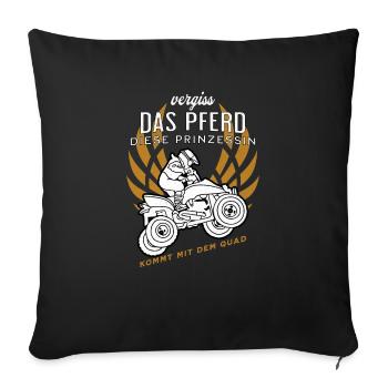 Oubliez le cheval Cette princesse est livrée avec un quad - Housse de coussin décorative 45 x 45 cm - noir - Devant