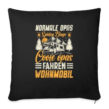 Normal Grandpas Riding Bikes Cool Grandpas Camper - Sofa pillowcase 17,3'' x 17,3'' (45 x 45 cm) - black - Front