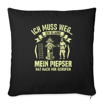I have to go I THINK MY BEEPER HAS - Sofa pillowcase 17,3'' x 17,3'' (45 x 45 cm) - black - Front
