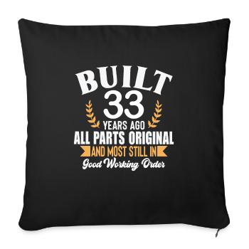 Construit il y a 33 ans Toutes les pièces Tenue d’origine 33rd - Housse de coussin décorative 45 x 45 cm - noir - Devant