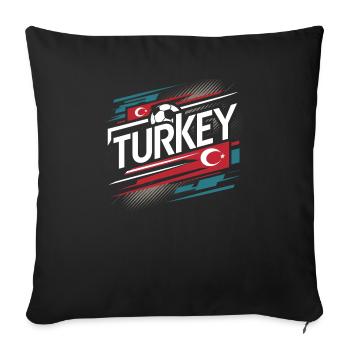 Türkei Geschenk Turkey Fußball Soccer Europa Türke - Sofakissenbezug 45 x 45 cm - Schwarz - Vorne