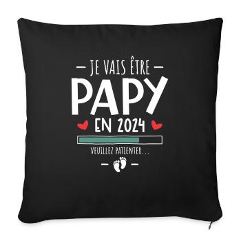 Pregnancy Grandpa I'm going to be future grandpa 2024 - Sofa pillowcase 17,3'' x 17,3'' (45 x 45 cm) - black - Front