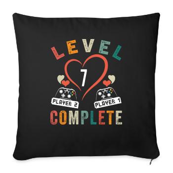 Level 7 Complete 7th Anniversary 7 Year Old Wedding - Sofa pillowcase 17,3'' x 17,3'' (45 x 45 cm) - black - Front
