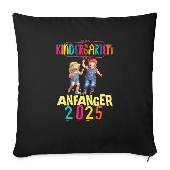 Kindergarten Anfänger 2025 Kita Krippe Hort - Sofakissenbezug 45 x 45 cm - Schwarz - Vorne
