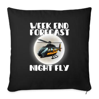 Vorhersage für das Wochenende Night Fly - Sofakissenbezug 45 x 45 cm - Schwarz - Vorne