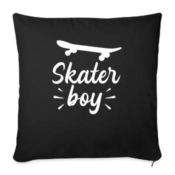 Skater Boy Garçon Skateboard Skater Planche Skate - Sofakissenbezug 45 x 45 cm - Schwarz - Vorne