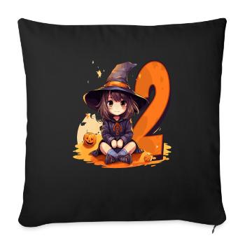 Witch Birthday Costume - Two Years - 2nd - Sofa pillowcase 17,3'' x 17,3'' (45 x 45 cm) - black - Front