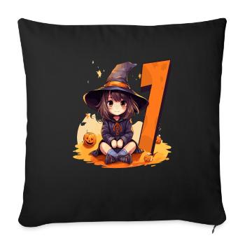 Witch Birthday Costume – Seven Years - Sofa pillowcase 17,3'' x 17,3'' (45 x 45 cm) - black - Front