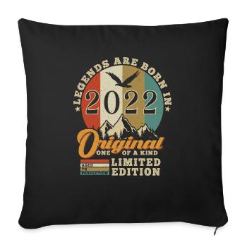 Original 2022 Cadeau D'anniversaire 2022 Authentic - Housse de coussin décorative 45 x 45 cm - noir - Devant