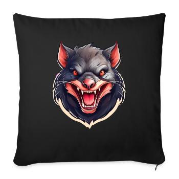 Wild angry animal Tasmanian devil mascot - Sofa pillowcase 17,3'' x 17,3'' (45 x 45 cm) - black - Front