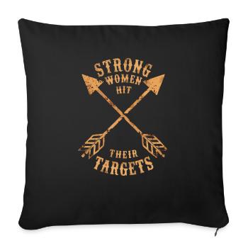 Strong women hit their targets Archery - Sofa pillowcase 17,3'' x 17,3'' (45 x 45 cm) - black - Front
