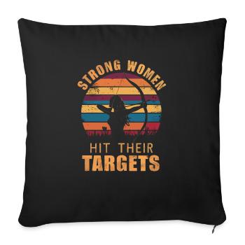 Strong women hit their targets Archery - Sofa pillowcase 17,3'' x 17,3'' (45 x 45 cm) - black - Front