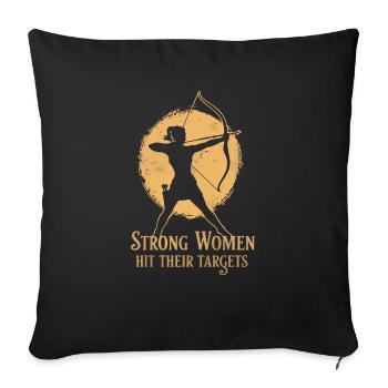 Strong women hit their targets Archery - Sofa pillowcase 17,3'' x 17,3'' (45 x 45 cm) - black - Front