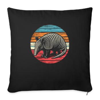 Armadillo Gürteltier - Sofakissenbezug 45 x 45 cm - Schwarz - Vorne