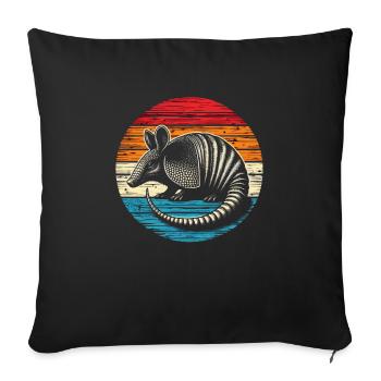 Armadillo Gürteltier - Sofakissenbezug 45 x 45 cm - Schwarz - Vorne