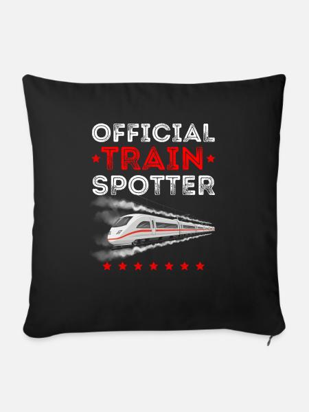 Offizieller Train Spotter - Sofakissenbezug 45 x 45 cm - Schwarz