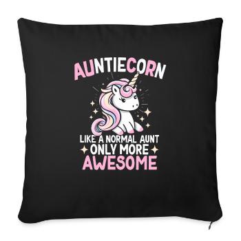 Tante, Tante, Licorne - Housse de coussin décorative 45 x 45 cm - noir - Devant