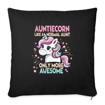 Tante, Tante, Licorne - Housse de coussin décorative 45 x 45 cm - noir - Devant