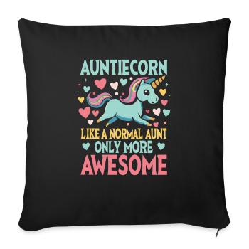 Tante, Tante, Licorne - Housse de coussin décorative 45 x 45 cm - noir - Devant