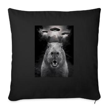Capybara Selfie OVNI Extraterrestres Drôles D’animaux Photos - Housse de coussin décorative 45 x 45 cm - noir - Devant
