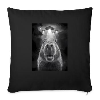 Capybara Selfie OVNI Extraterrestres Drôles D’animaux Photos - Housse de coussin décorative 45 x 45 cm - noir - Devant