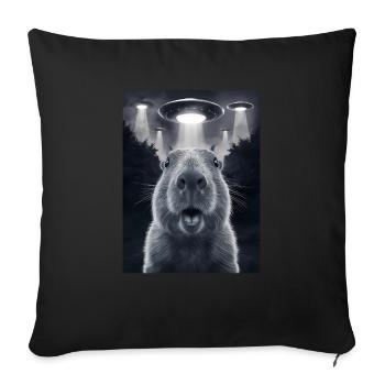 Capybara Selfie OVNI Extraterrestres Drôles D’animaux Photos - Housse de coussin décorative 45 x 45 cm - noir - Devant