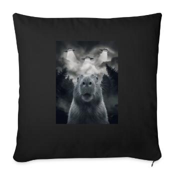 Capybara Selfie OVNI Extraterrestres Drôles D’animaux Photos - Housse de coussin décorative 45 x 45 cm - noir - Devant