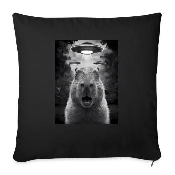 Capybara Selfie OVNI Extraterrestres Drôles D’animaux Photos - Housse de coussin décorative 45 x 45 cm - noir - Devant