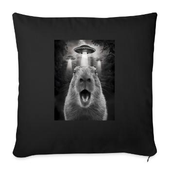 Capybara Selfie OVNI Extraterrestres Drôles D’animaux Photos - Housse de coussin décorative 45 x 45 cm - noir - Devant