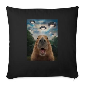 Capybara Selfie OVNI Drôle d’animaux Photos - Housse de coussin décorative 45 x 45 cm - noir - Devant