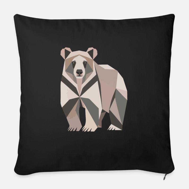 Bär Polygon - Sofakissenbezug 45 x 45 cm - Schwarz