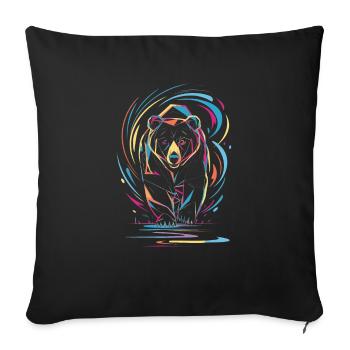 Bear Abstract Art - Sofa pillowcase 17,3'' x 17,3'' (45 x 45 cm) - black - Front
