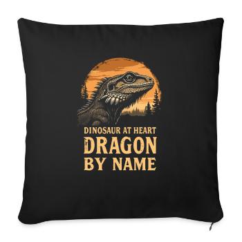Bearded Dragon Bartagame - Sofa pillowcase 17,3'' x 17,3'' (45 x 45 cm) - black - Front