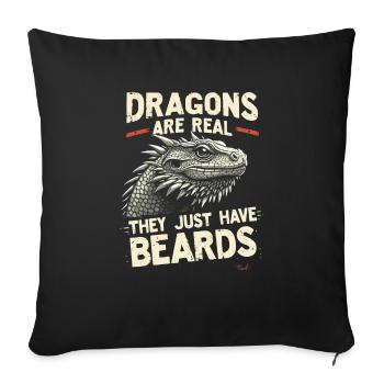 Bearded Dragon Bartagame - Sofa pillowcase 17,3'' x 17,3'' (45 x 45 cm) - black - Front